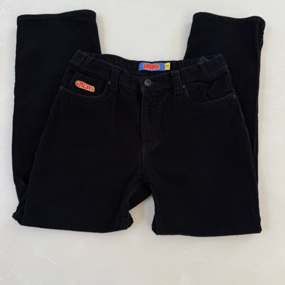Empyre Relax High Rise Black Corduroy Straight Leg Pants 27